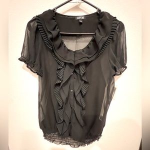 Apt. 9 Short Sleeve Sheer Blouse Size Small